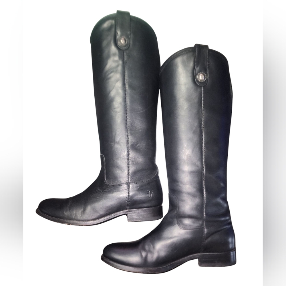 Frye Melissa Button 77167 Leather Slip On Mid Calf Boots, Women's 6​ - Picture 4 of 13